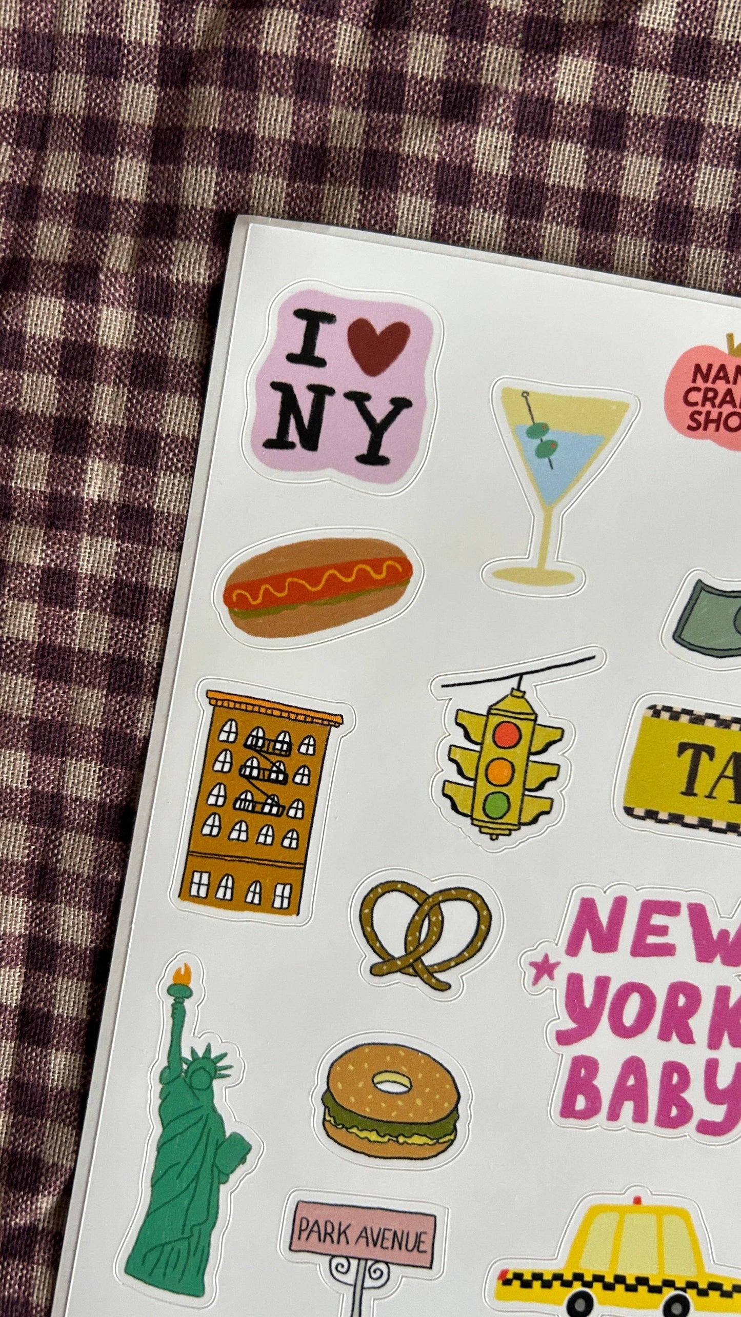 NanyCraftShop A5 New York City Sticker Sheet