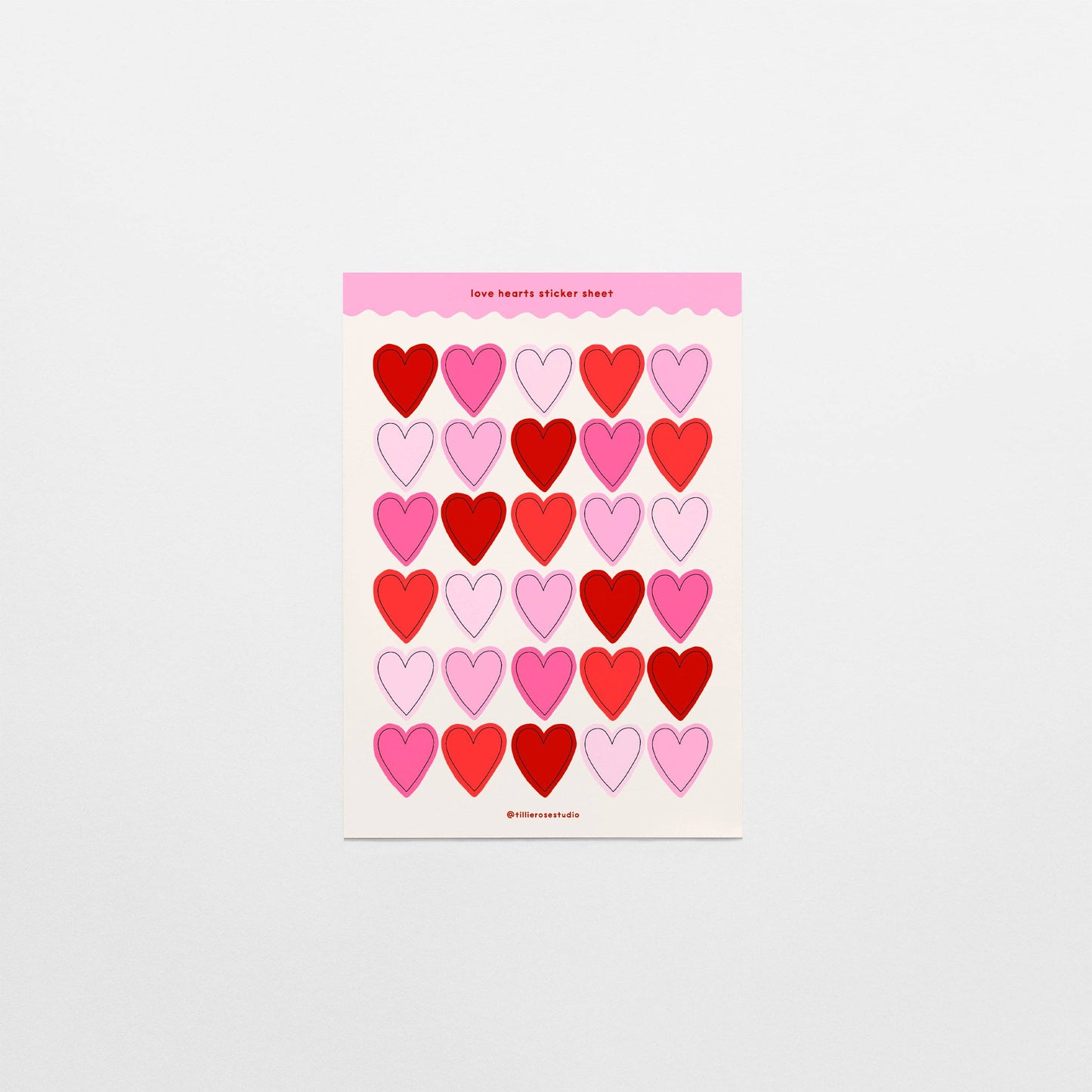 Tillie Rose Studio - Love Hearts Sticker Sheet