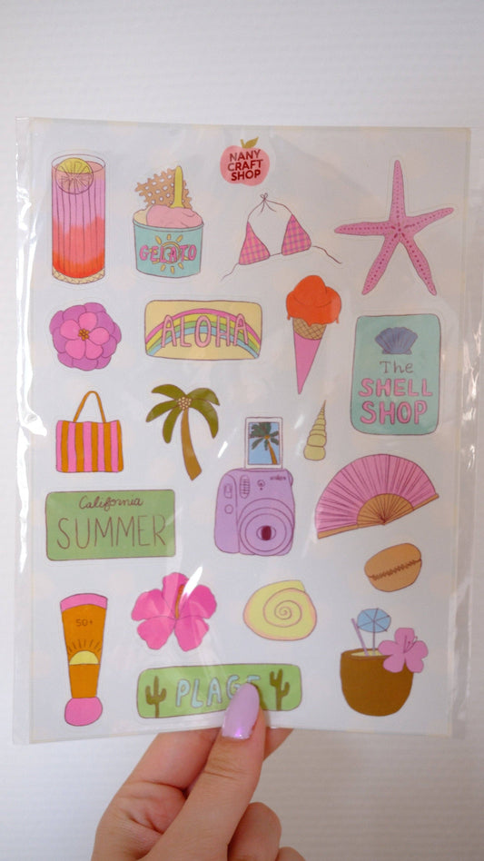 Nany Craft Shop - A5 Summer Girl Sticker Sheet