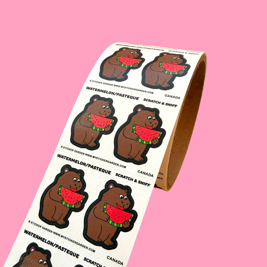 Sticker Garden - Sticker off the Roll - Capybara Watermelon Scratch and Sniff
