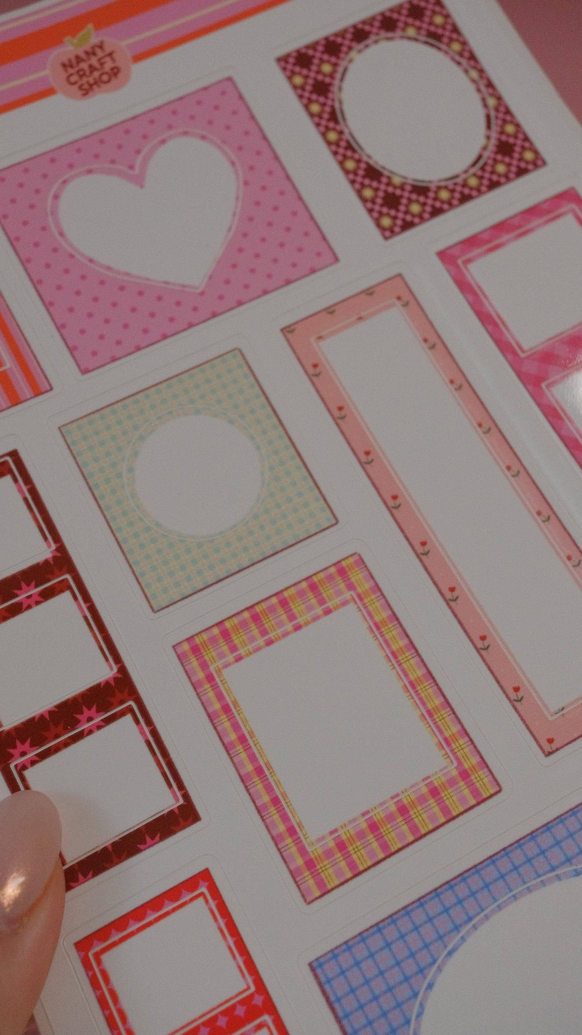 Coming Soon: Nany Craft Shop - Photo Frames A5 Sticker Sheet