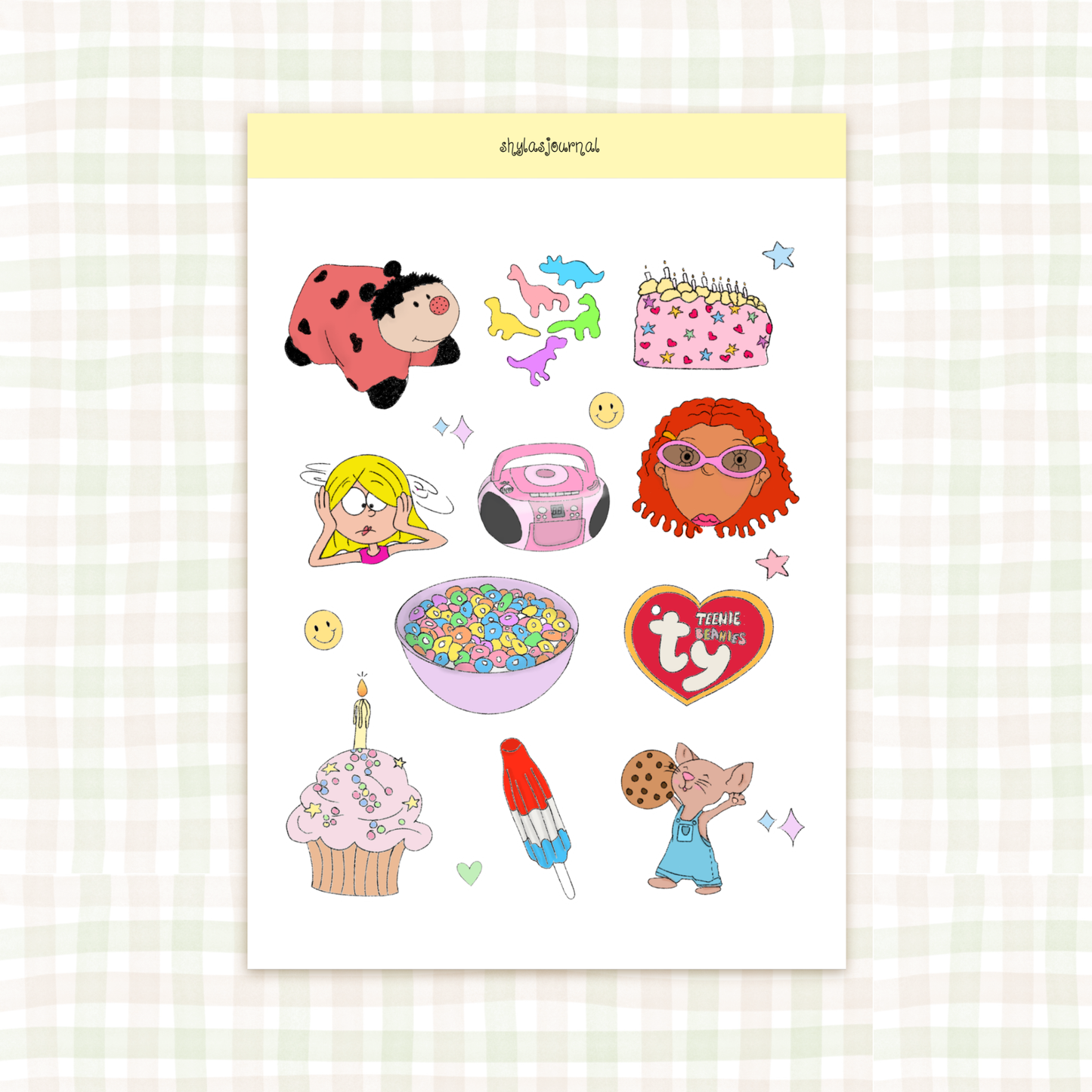 COMING SOON: Shyla's Journal - Nostalgic Doodles Sticker Sheet