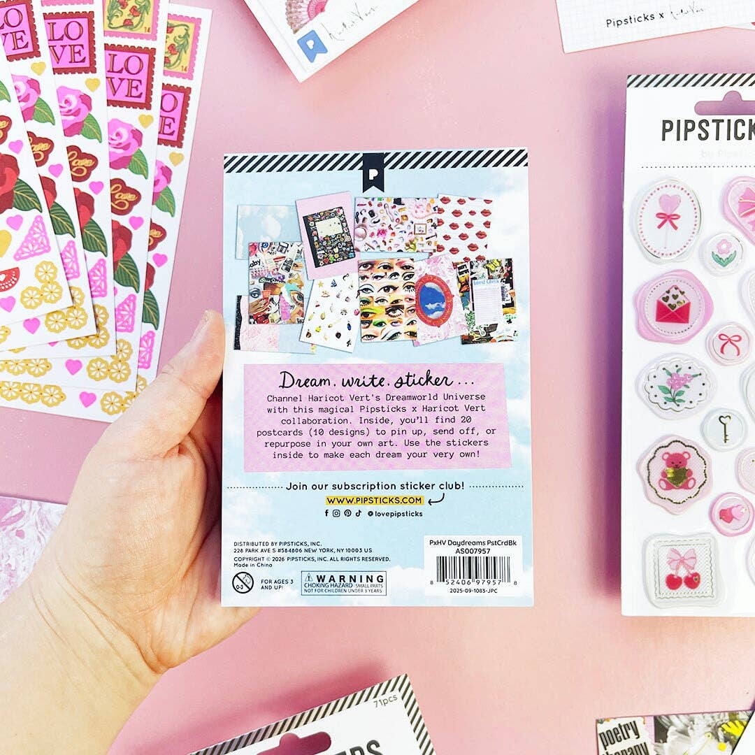 COMING SOON: Pipsticks x Haricot Vert Daydreams Sticker Postcard Book