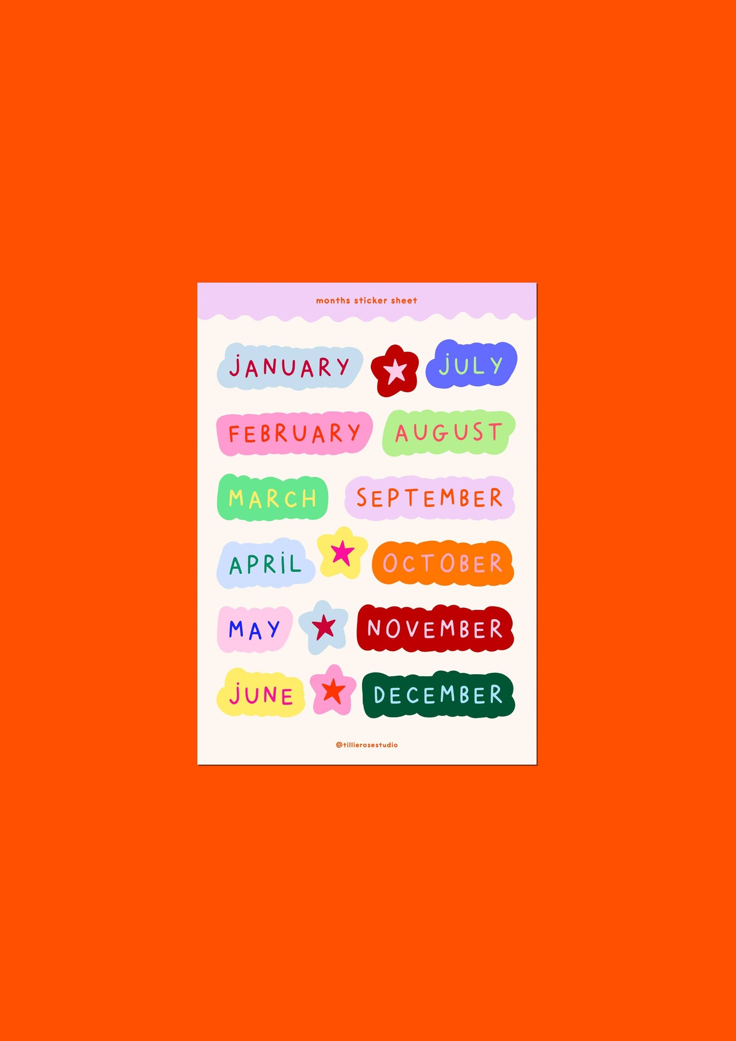 Tillie Rose Studio - Big Months Sticker Sheet