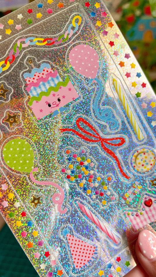 Veronica Porlier Illustrations - Birthday Glitter Sticker Sheet