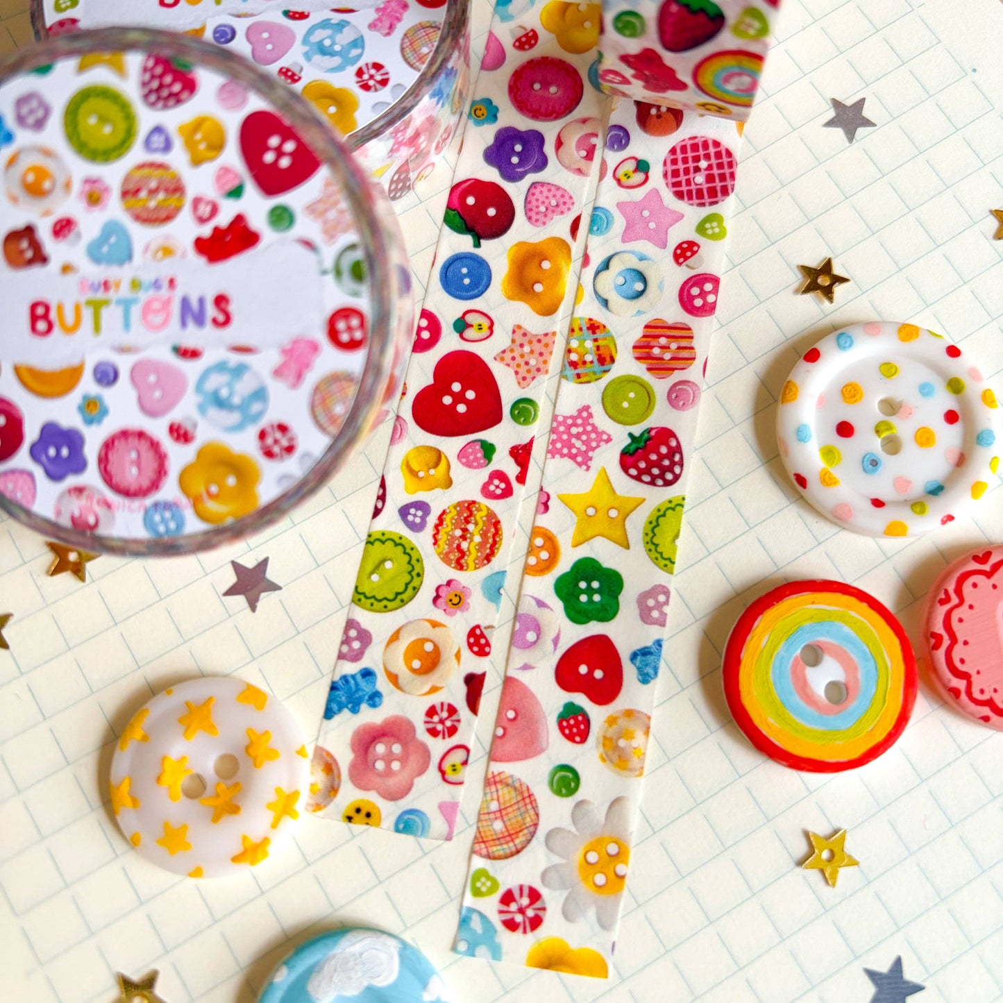 COMING SOON: Veronica Porlier Illustrations - Busy Bug’s Buttons Washi Tape