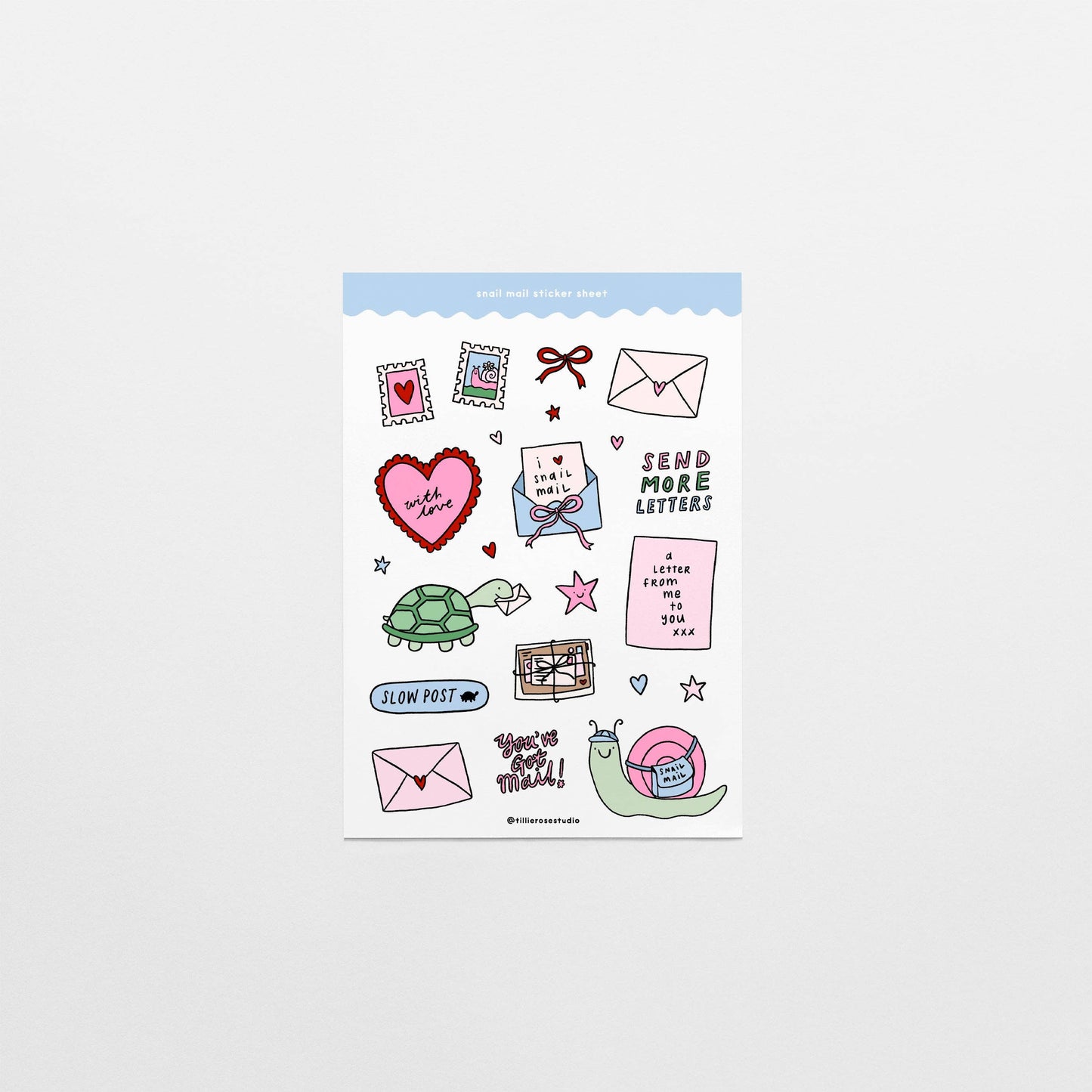 Tillie Rose Studio - Snail Mail Sticker Sheet