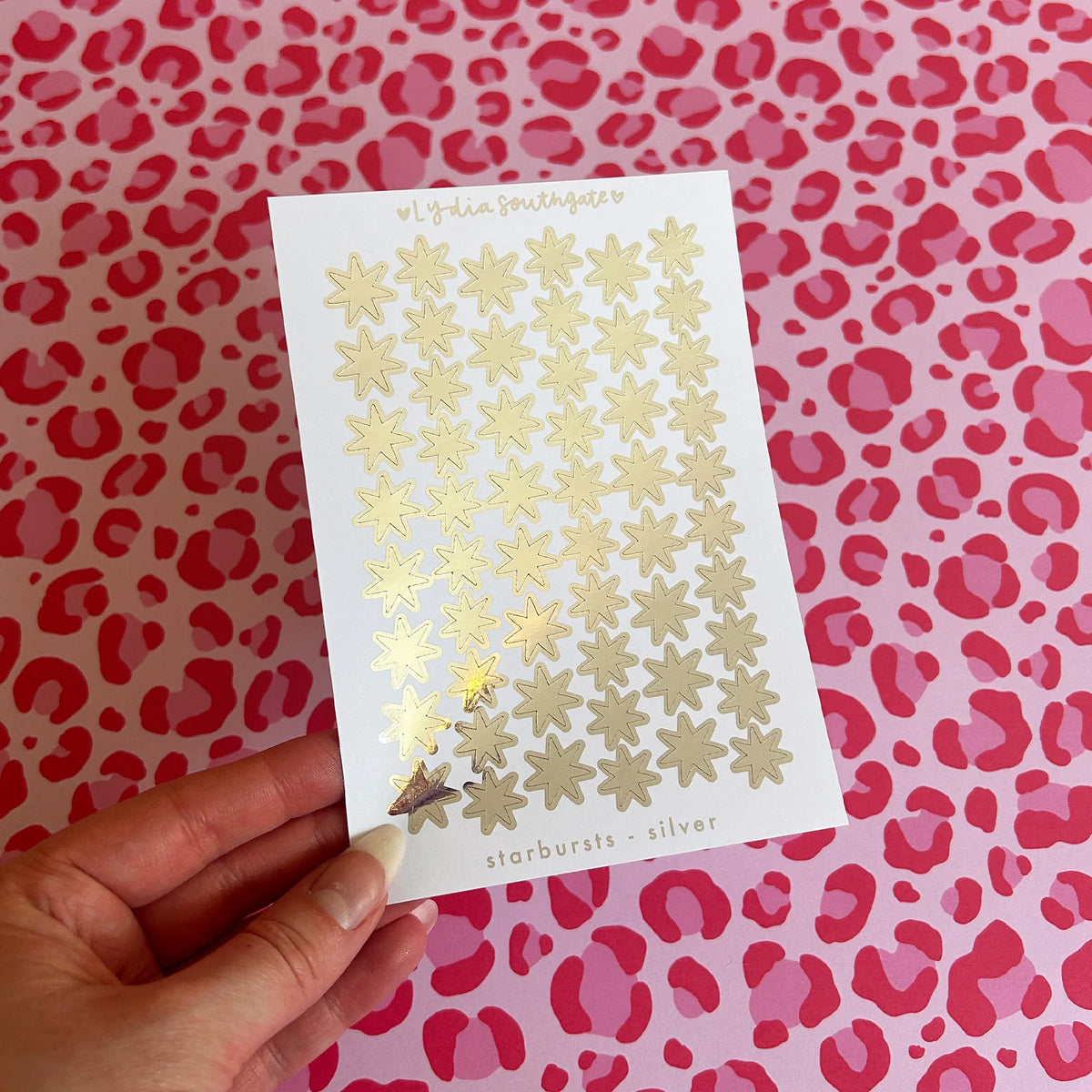 Coming Soon: Lydia Southgate - Metallic Starbursts Sticker Sheet - Silver