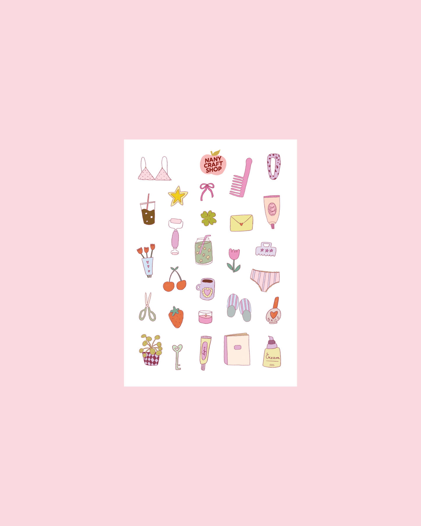 NanyCraftShop - A6 Girly Things Sticker Sheet