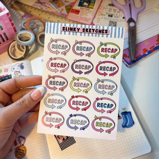 COMING SOON: Slinky Sketches - Recap A6 Matte Sticker Sheet