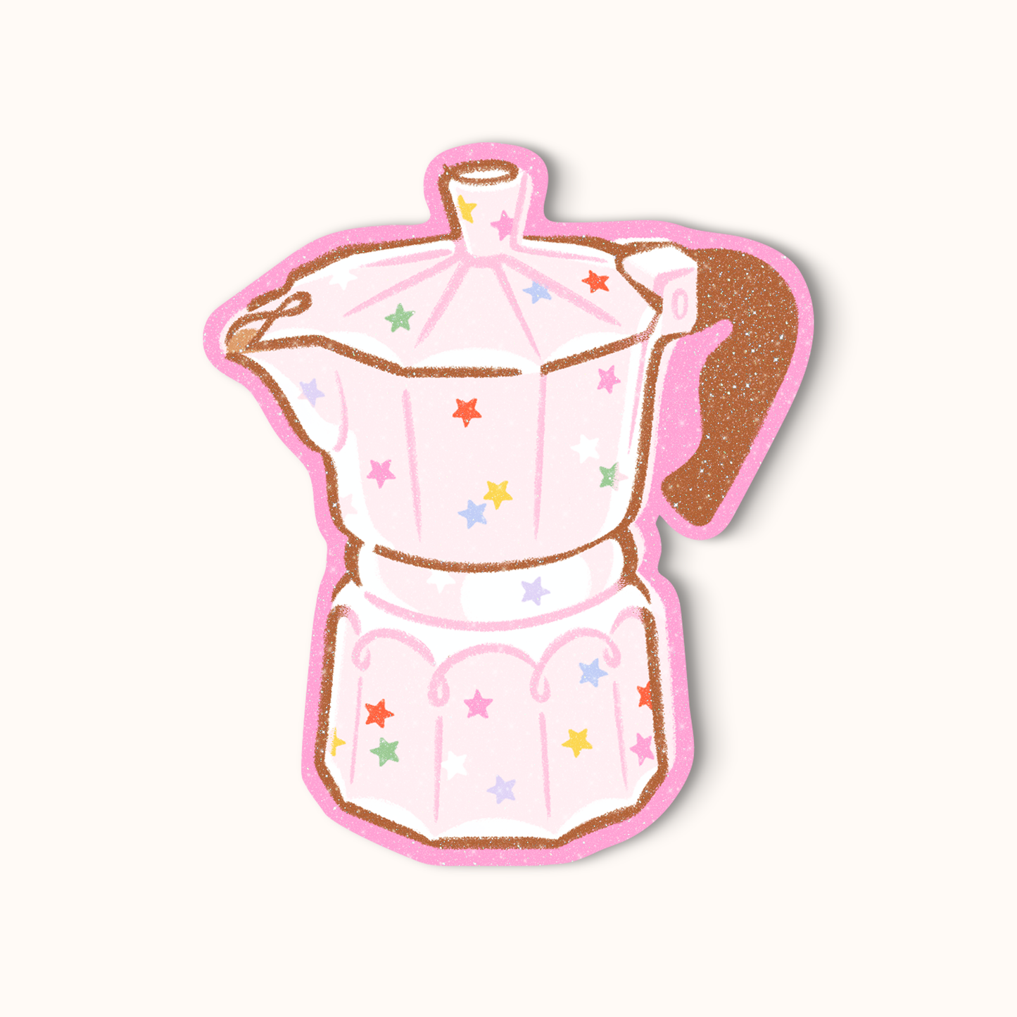 Coming Soon: Reverie Realm - Moka Coffee Pot (Pink) | Vinyl Waterproof Sticker