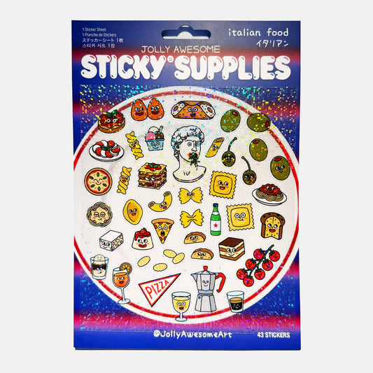 COMING SOON: Jolly Awesome - A5 Italian Food Holographic Sticker Sheet