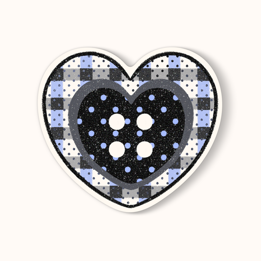 Coming Soon: Reverie Realm - Heart Button (Periwinkle) | Vinyl Waterproof Sticker