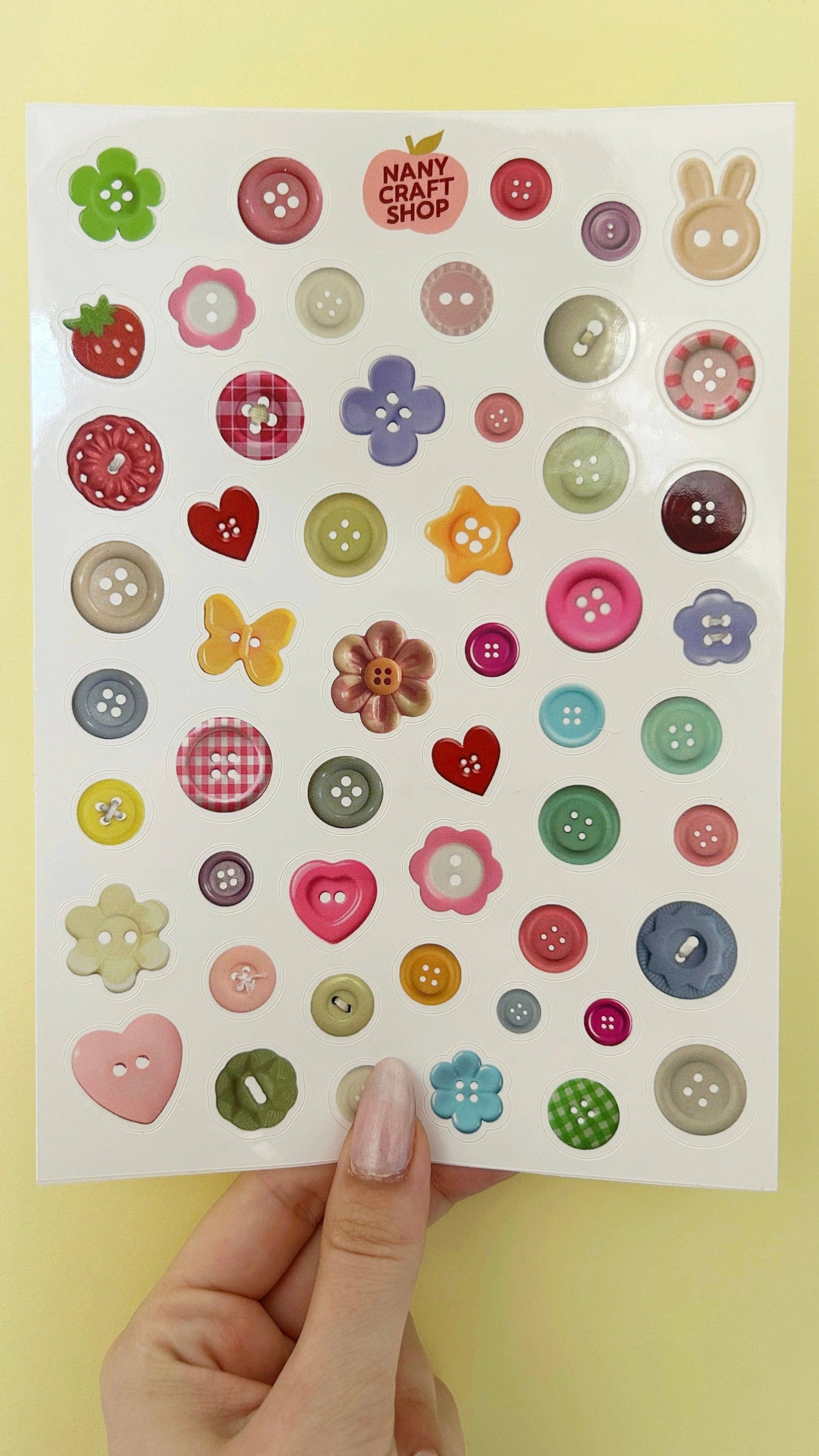 NanyCraftShop A5 Button Sticker Sheet