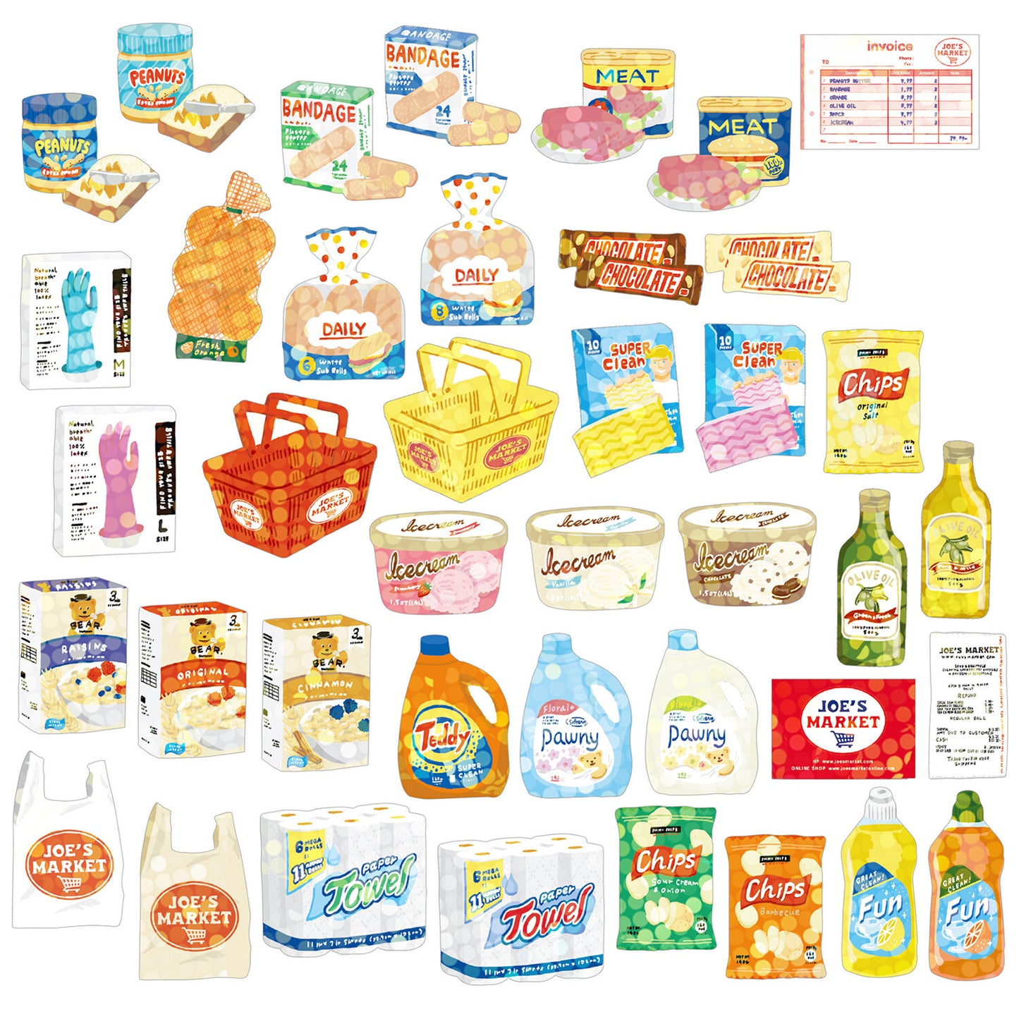Haco Stickers - Mini Supermarket Sticker Box