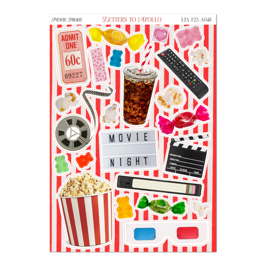 COMING SOON: Letters to Apollo - Movie Night Sticker Sheet