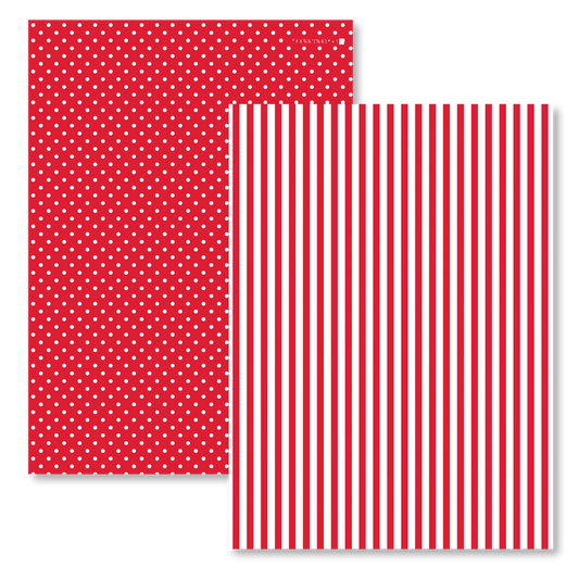 Letters to Apollo - Red Dot & Stripe Scrapbook Paper