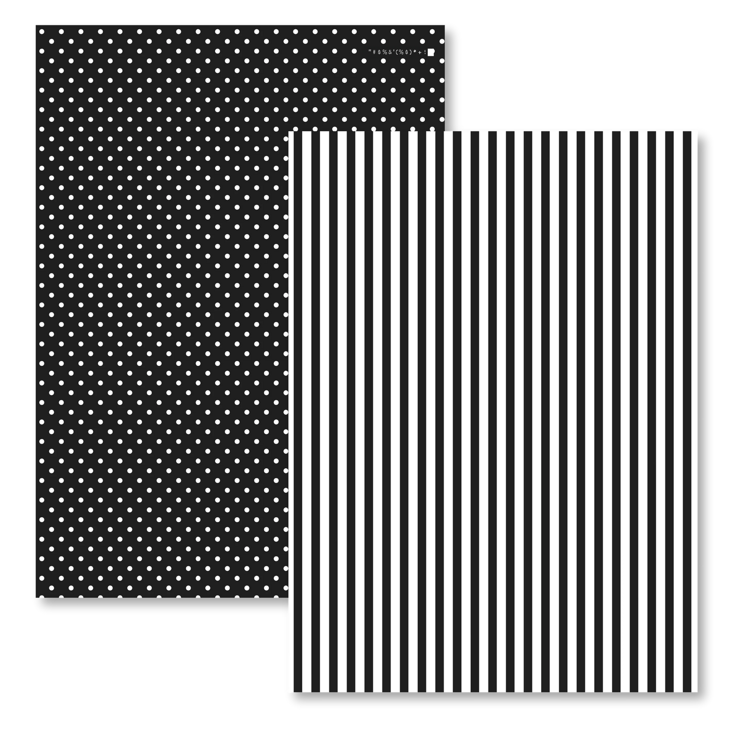 Letters to Apollo - Black Dot & Stripe Scrapbook Paper