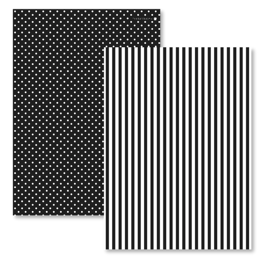 Letters to Apollo - Black Dot & Stripe Scrapbook Paper