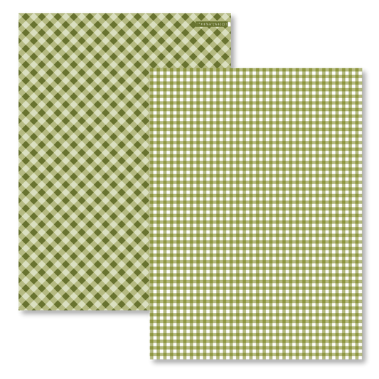 Letters to Apollo - Green Plaid Scrapbook Paper