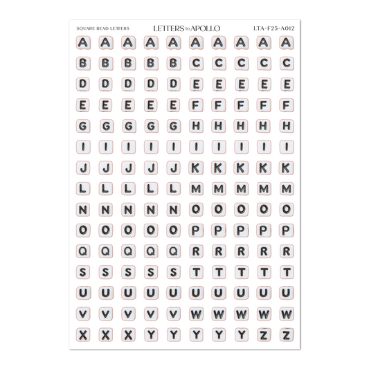 Letters to Apollo - Square Bead Letter Sticker Sheet