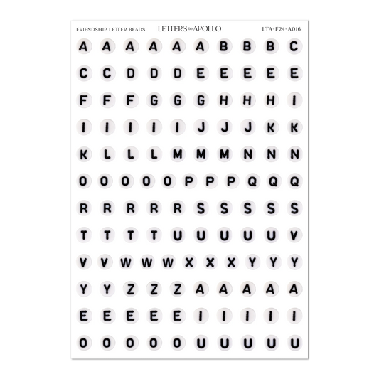 Letters to Apollo - Friendship Bead Letter Sticker Sheet