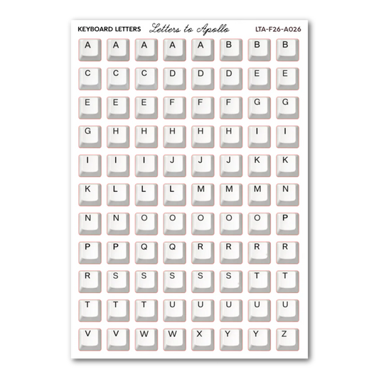 COMING SOON: Letters to Apollo - Keyboard Letters Sticker Sheet