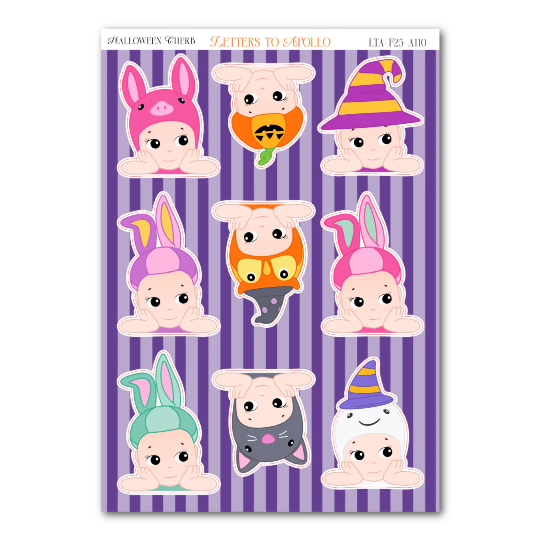 COMING SOON: Letters to Apollo - Halloween Cherub Sticker Sheet