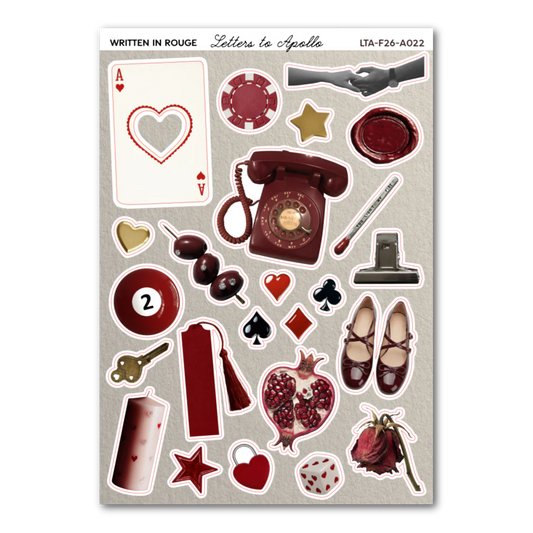 Letters to Apollo - Written in Rouge Sticker Sheet