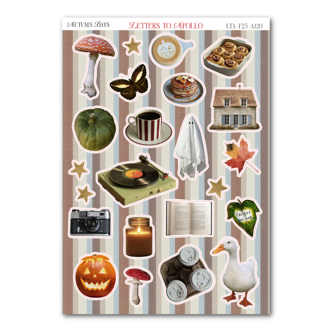 COMING SOON: Letters to Apollo - Autumn Days Sticker Sheet