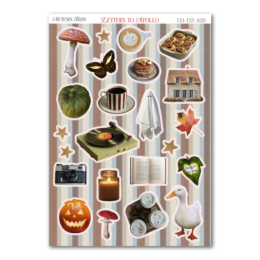 COMING SOON: Letters to Apollo - Autumn Days Sticker Sheet