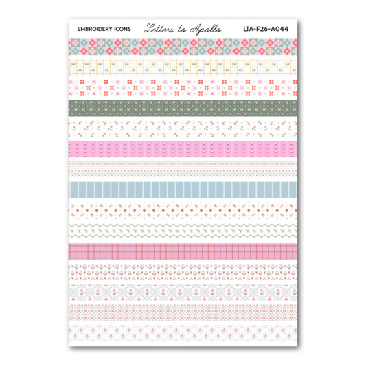 COMING SOON: Letters to Apollo - Embroidery Washi Tape Sticker Sheet