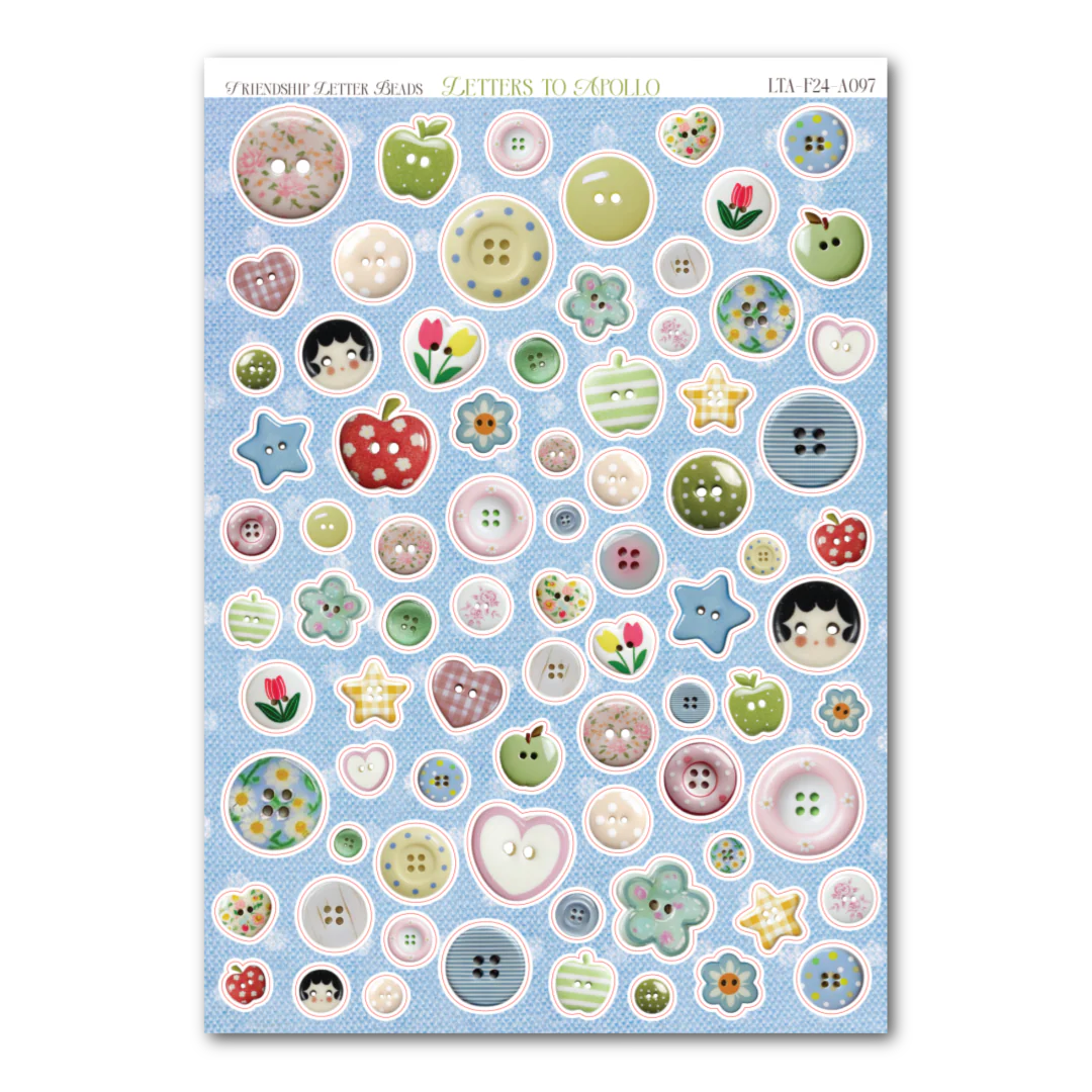 COMING SOON: Letters to Apollo - Pastel Buttons Sticker Sheet