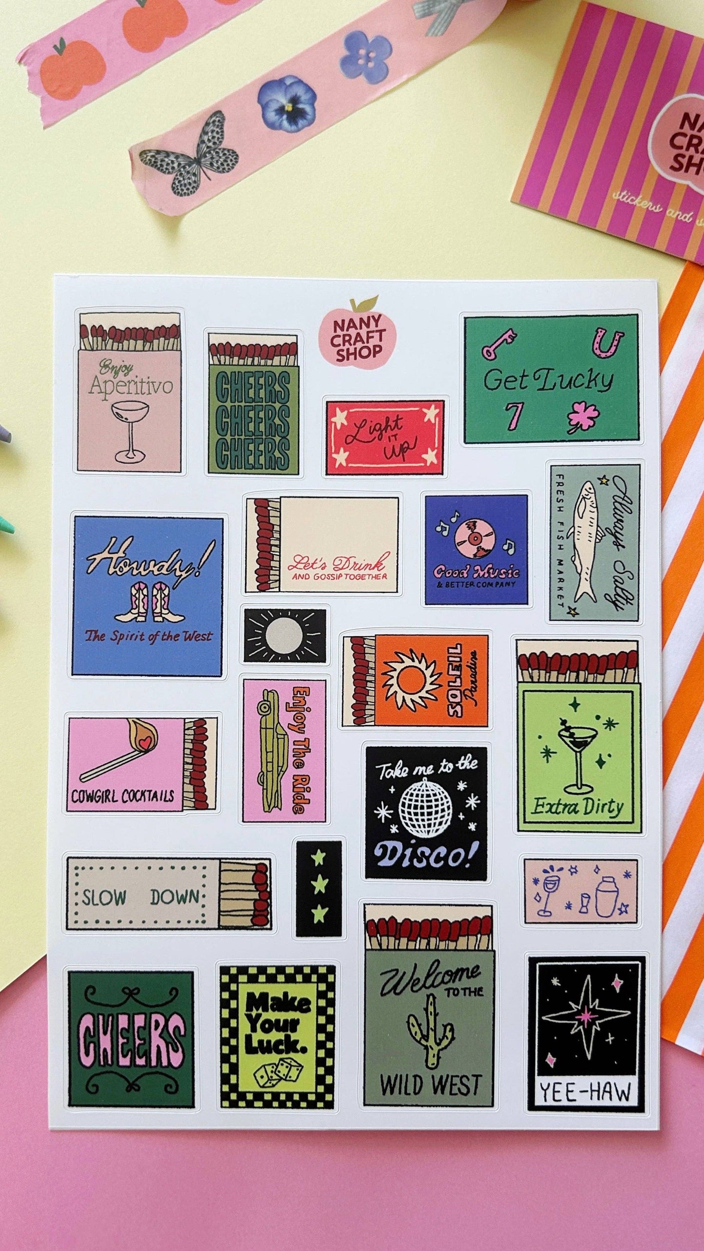 NanyCraftShop A5 Matchbox Sticker Sheet