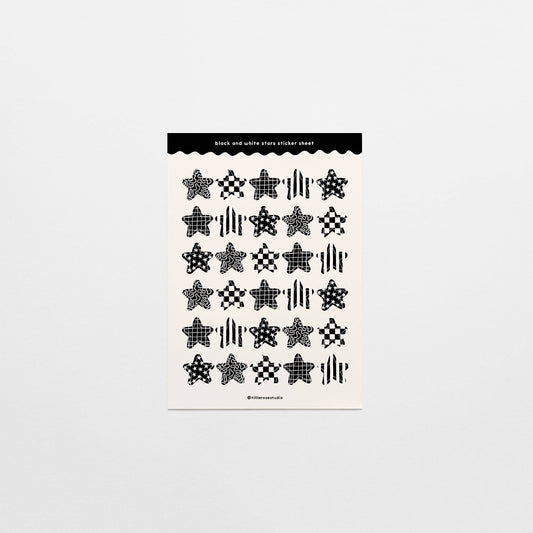 Tillie Rose Studio - Black and White Stars Sticker Sheet