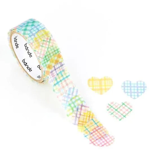 bande - Checkered Heart Washi Sticker Roll