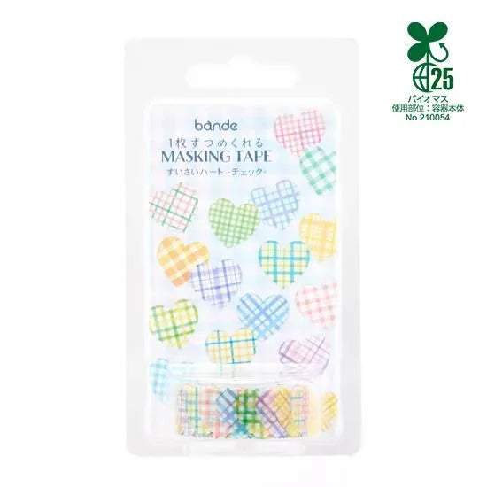 COMING SOON: bande - Checkered Heart Washi Sticker Roll
