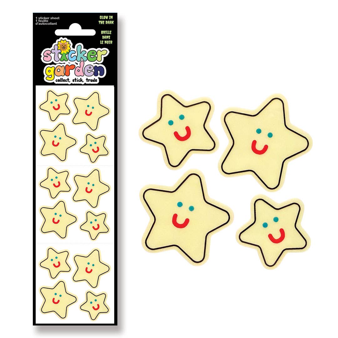 COMING SOON: Sticker Garden - Glow in the Dark Happy Stars Stickers