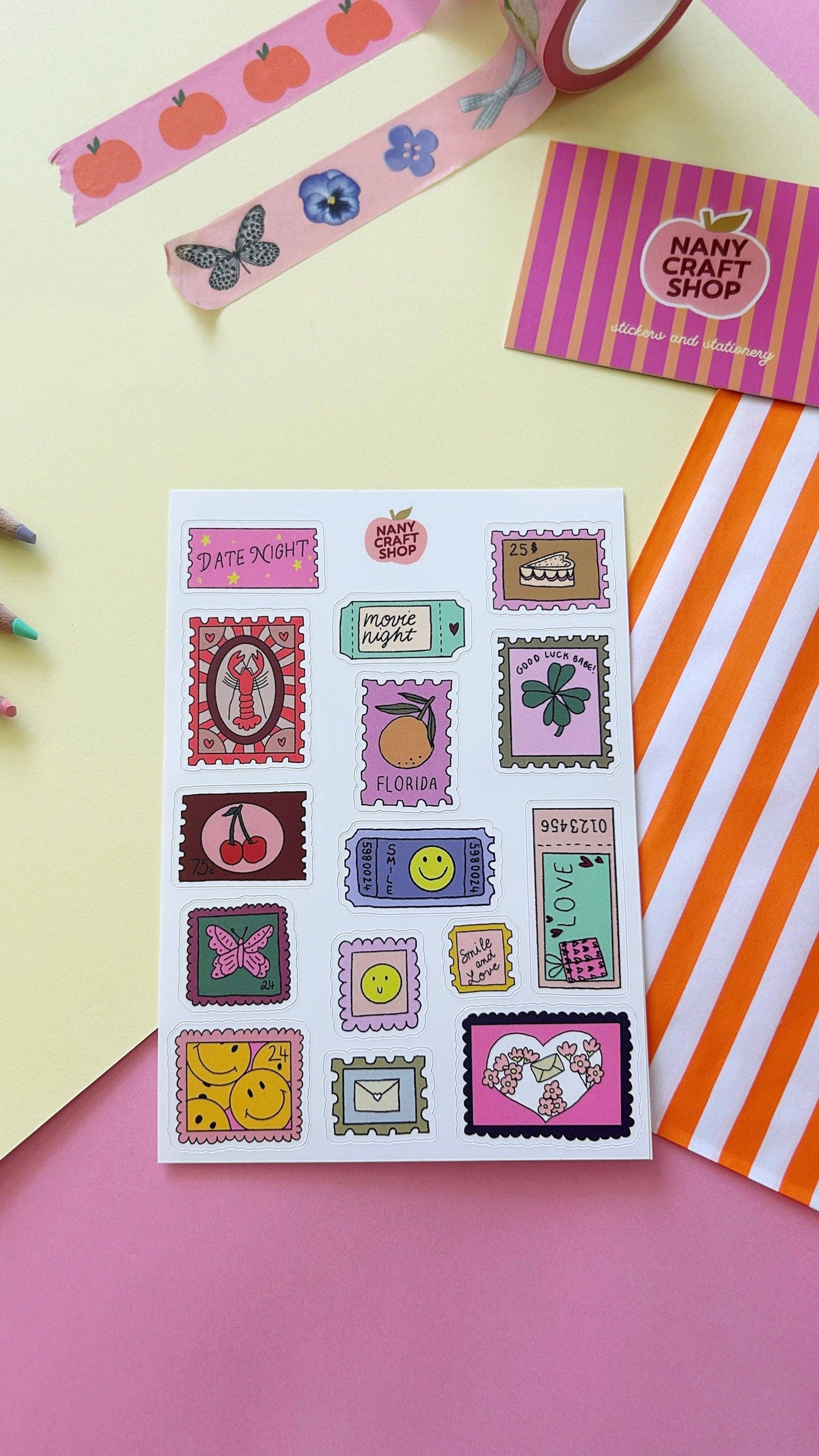 NanyCraftShop A6 Stamp Sticker Sheet