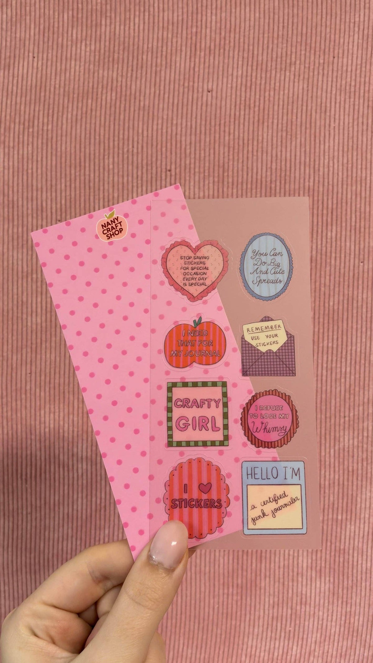 Coming Soon: Nany Craft Shop - Crafty Girl Messages Transparent Sticker Sheet
