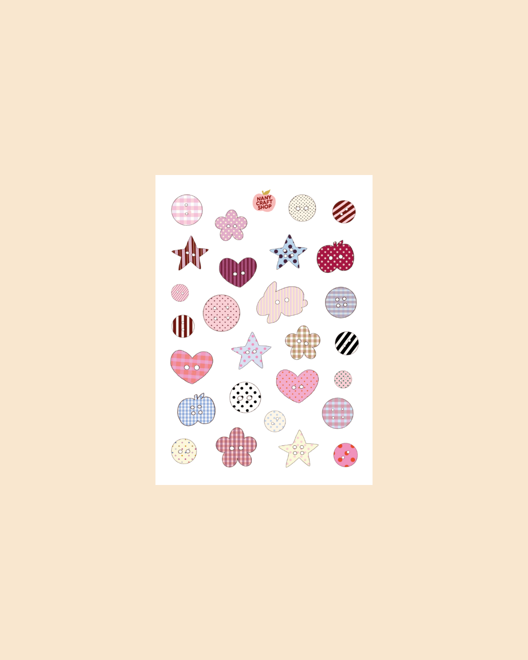 NanyCraftShop A6 Button Sticker Sheet