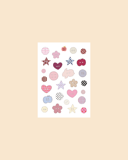 NanyCraftShop A6 Button Sticker Sheet