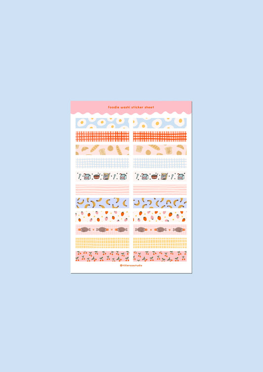 Foodie Washi Sticker Sheet