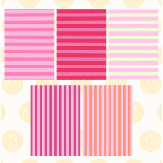 Pink Striped Scrapbook Paper Pack