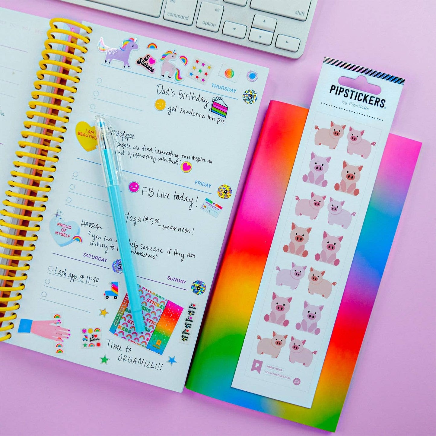 Pipsticks Piggly Poses Sticker Sheet