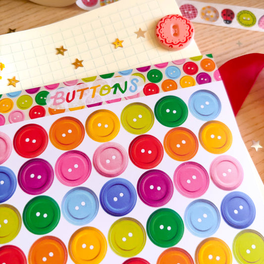 Veronica Porlier Illustrations - Rainbow Buttons Sticker Sheet