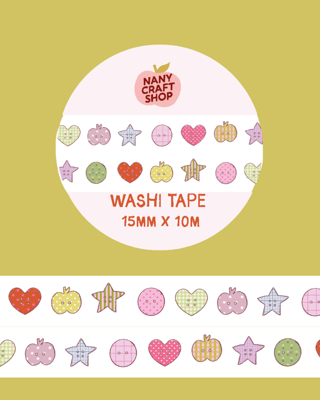 COMING SOON: Nany Craft Shop Washi Tape - Button Designs