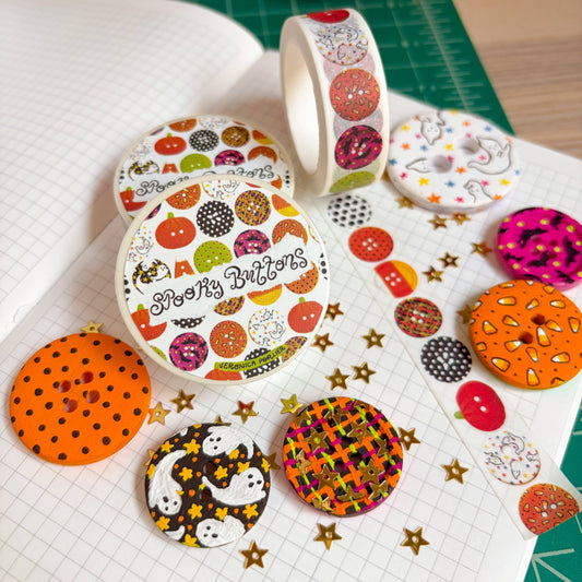 Veronica Porlier Illustrations - Spooky Buttons Washi Tape