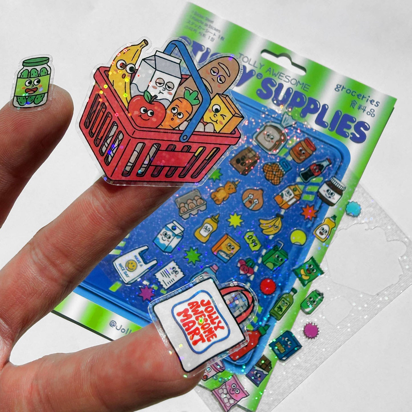 COMING SOON: Jolly Awesome - A5 Groceries Holographic Sticker Sheet