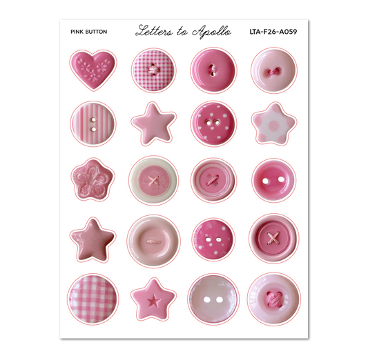 Letters to Apollo - Pink Buttons Sticker Sheet